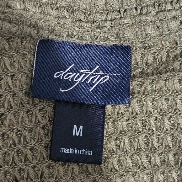 Daytrip - Sweater Waffle Knit - Size M - Cream Green Copper Colorblock - Picture 9 of 10